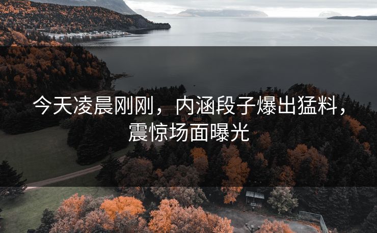 今天凌晨刚刚，内涵段子爆出猛料，震惊场面曝光
