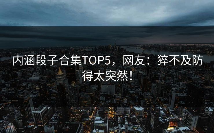 内涵段子合集TOP5，网友：猝不及防得太突然！