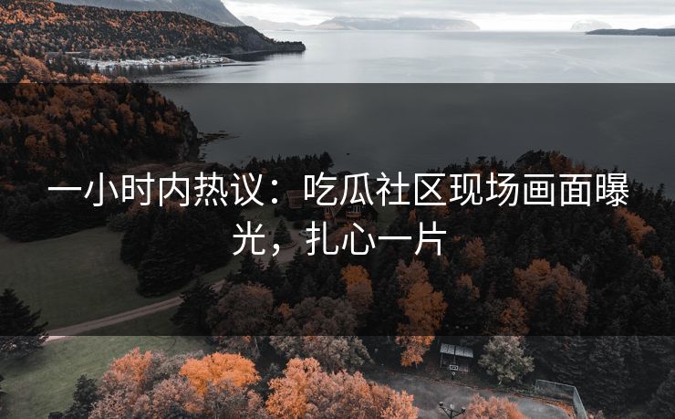 一小时内热议：吃瓜社区现场画面曝光，扎心一片