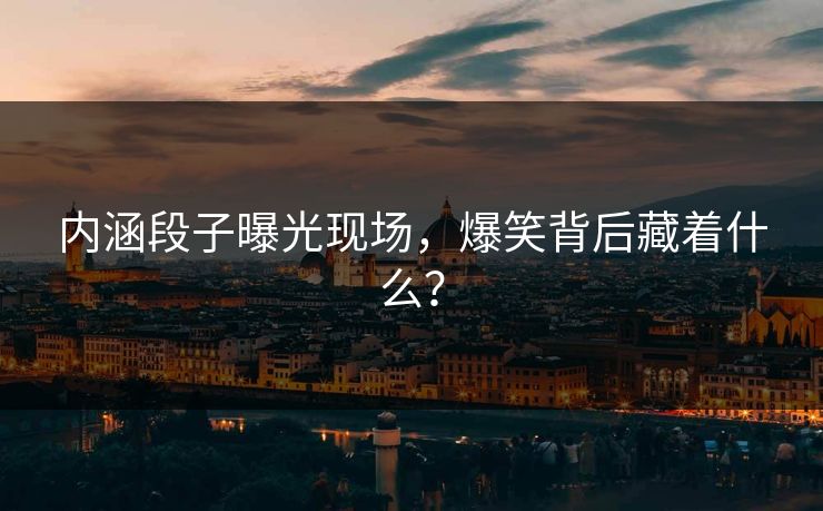 内涵段子曝光现场，爆笑背后藏着什么？
