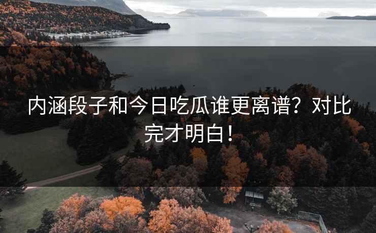 内涵段子和今日吃瓜谁更离谱？对比完才明白！