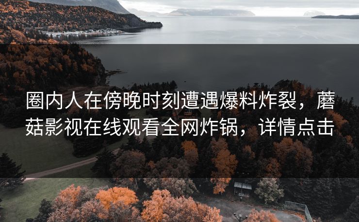 圈内人在傍晚时刻遭遇爆料炸裂，蘑菇影视在线观看全网炸锅，详情点击